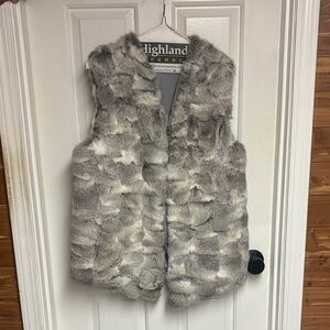 Gray Real Rabbit Fur Vest